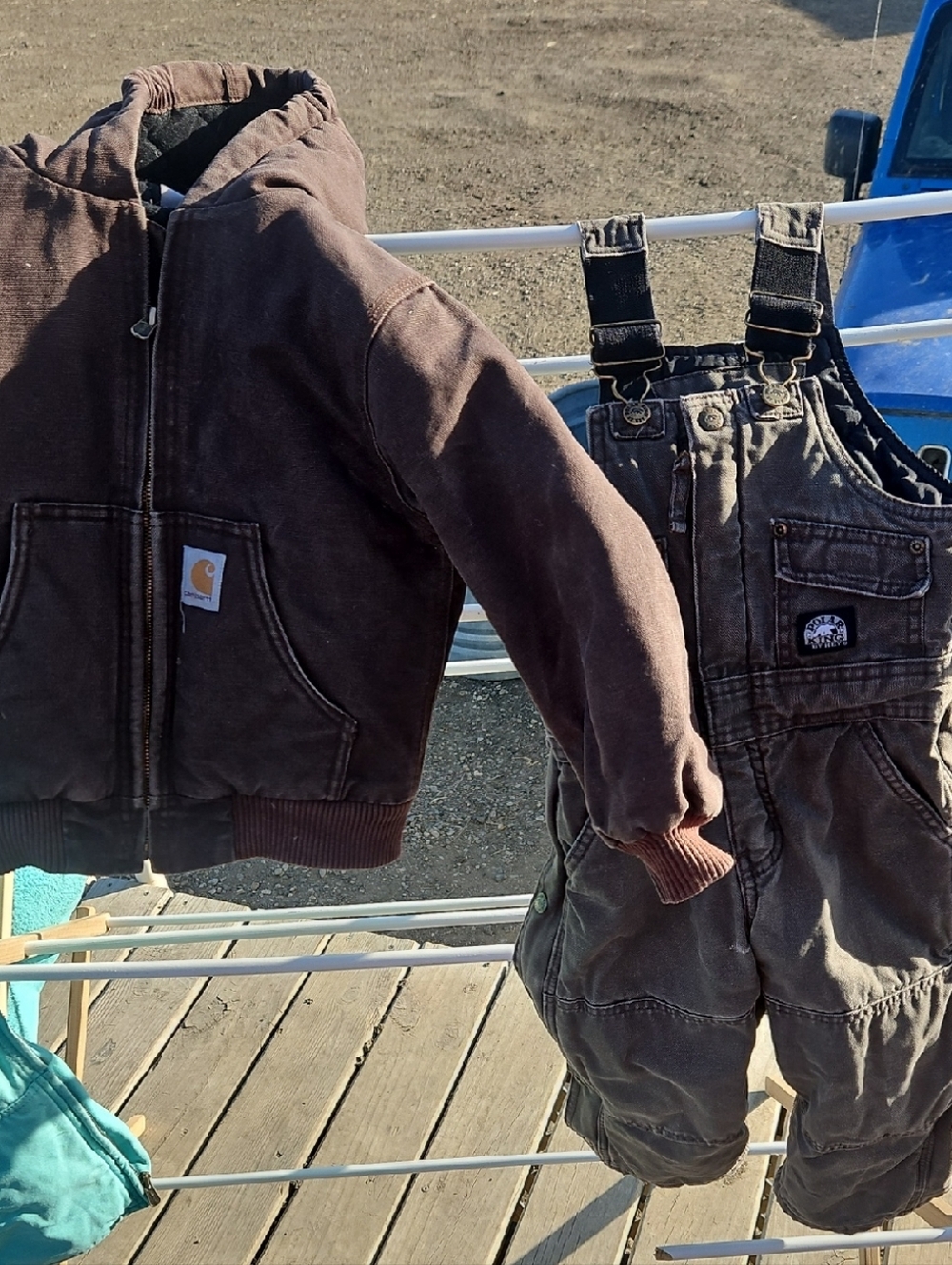 Carhartt Brown Kids Jacket and Brown POLAR KING Bib Overalls